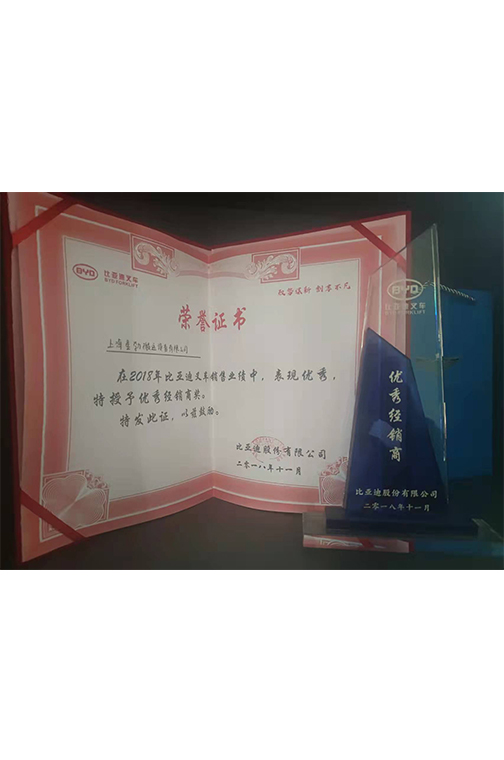 慈溪市比亚迪2018优秀经销商